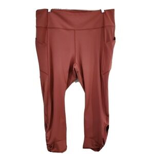 Fabletics Oasis Hight-Waisted Twist 7/8 Pink Leggings Yoga Size 2X